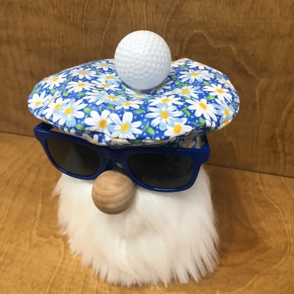 Daisy Golf Gnome Scottish Tam Blue White Floral Pro Ball Sunglasses Gift Sports - Picture 3 of 3